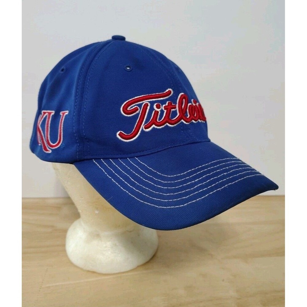 Titleist Kansas Jayhawks Blue Flex Fitted Golf Hat Cap Size L/XL NCAA KU Mfg 47